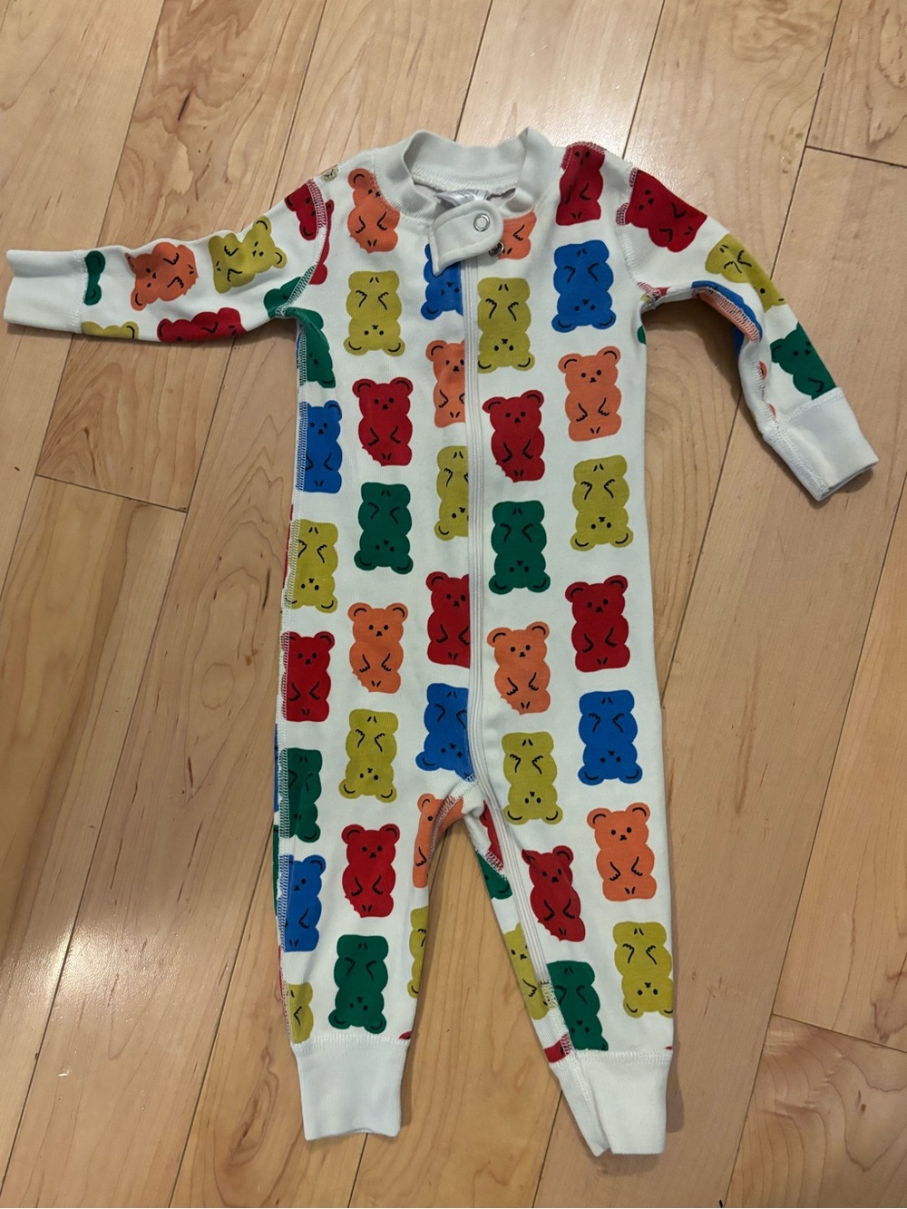 Hanna Andersson Baby 70cm 6-12M Rainbow Bear Organic Cotton Zip Sleeper